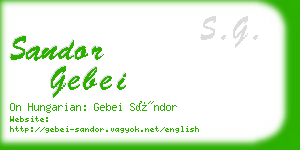 sandor gebei business card